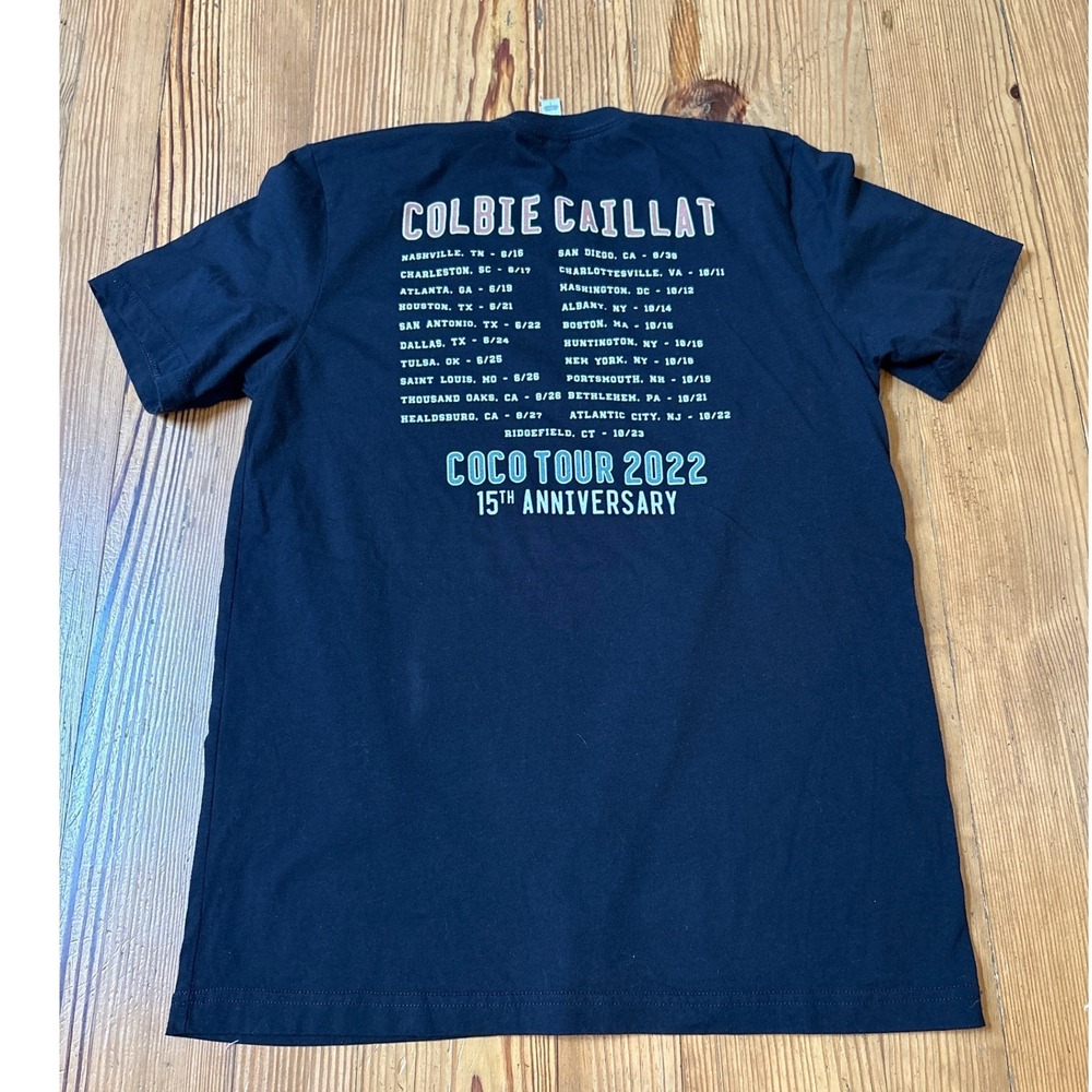 Colbie Caillat Coco Tour 2022 Women Navy Blue Graphic Band Tee SIZE L - Picture 5 of 5